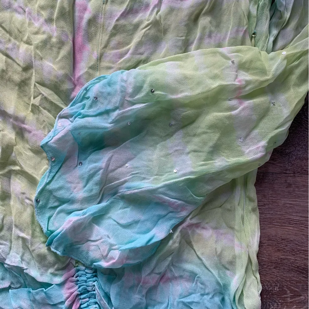 Multiples Createur Colorful Sheer Tunic Top S - Image 4