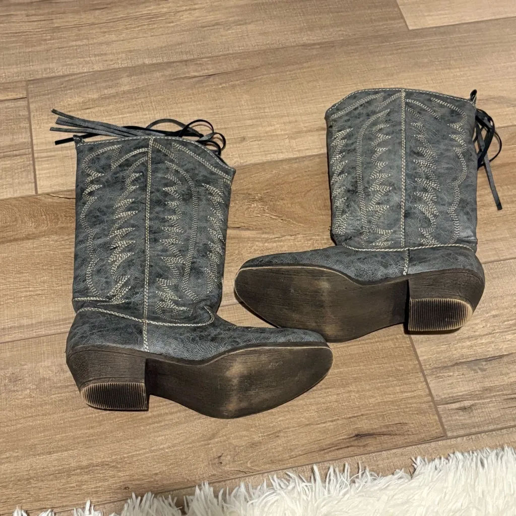 Big buddha Wyatt Cowboy‎ Western Boots Grey Rustic Size 6 - Image 4