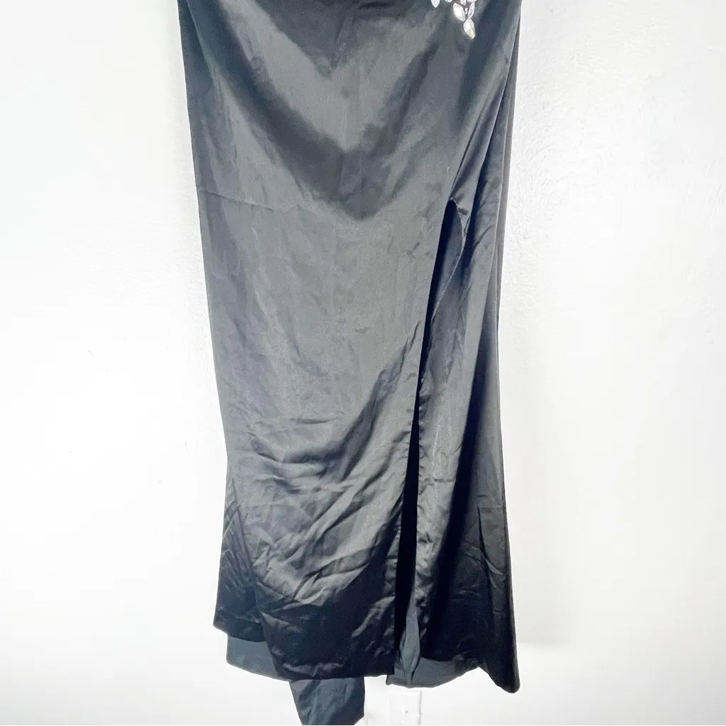 GRACE KARIN Black Beaded Strapless Back Lace Corset Split Mermaid Hem Dress 16 - Image 7