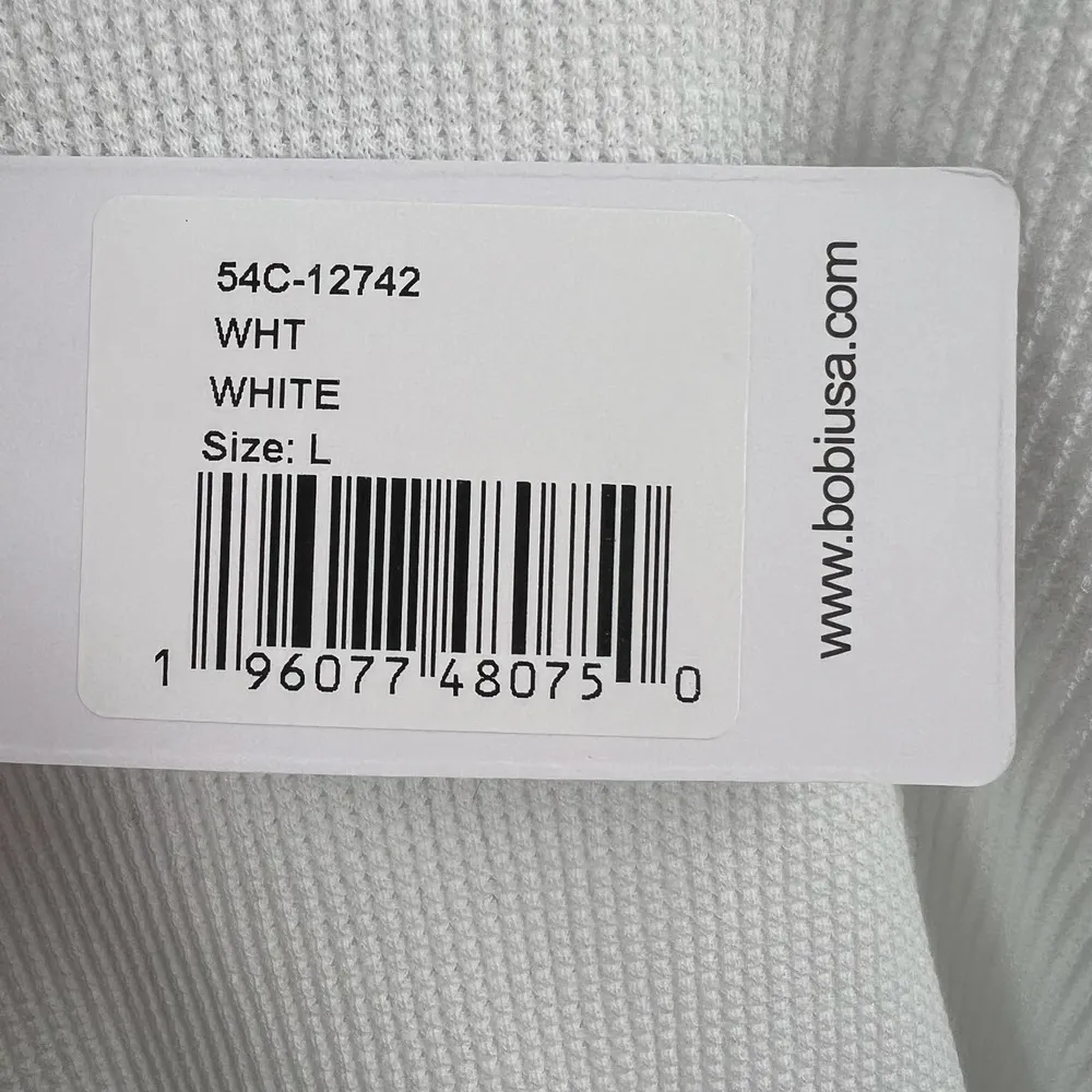 Bobi White Thermal Drop Shoulder Size Large New - Image 5