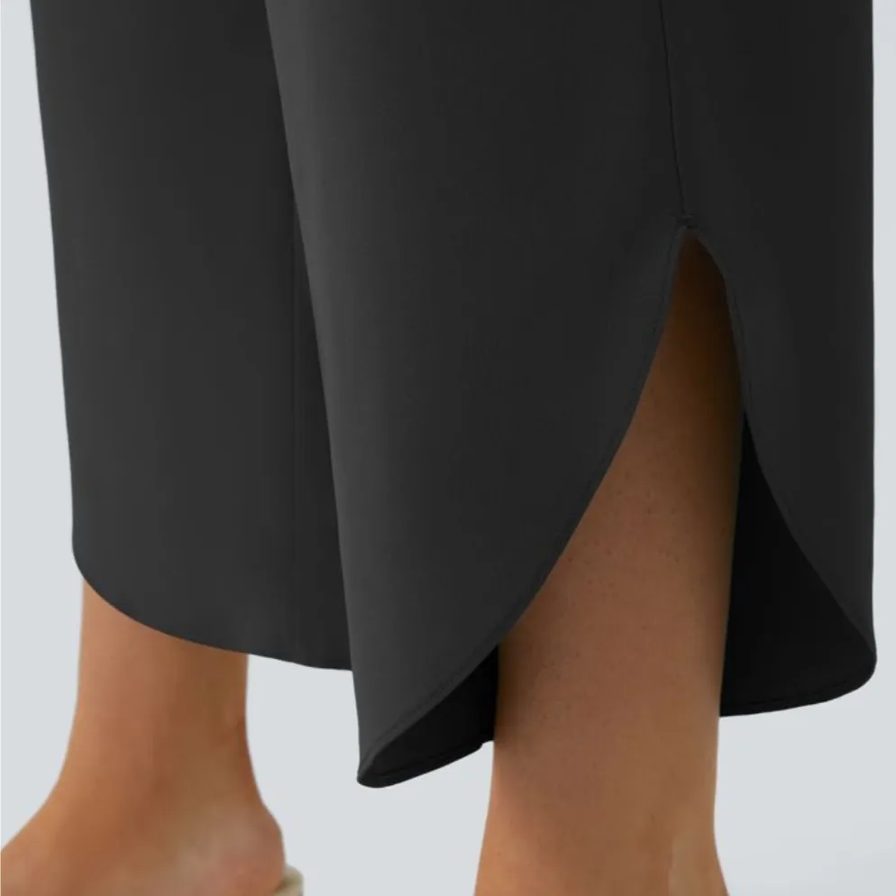 Halara Black Breezeful High Waisted Crossover Side Pocket Resort Pants Large NEW - Image 4