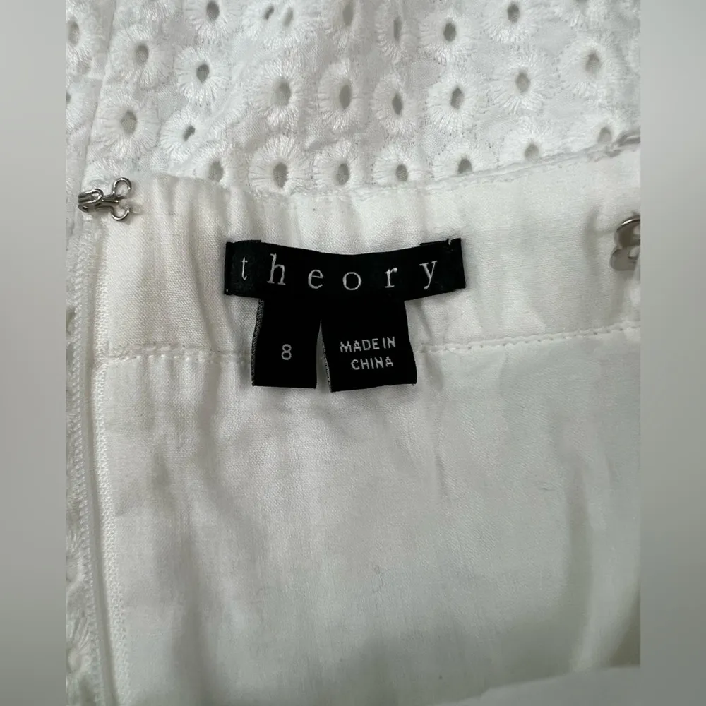 Theory Struno Eyelet White Dress - Size 8 - Image 10
