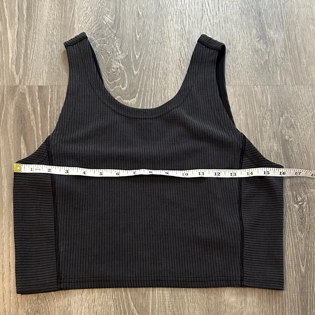 Lululemon Sz 8 Black Ribbed Softstreme Cropped‎ Women’s Casual Workout Tank Top - Image 7