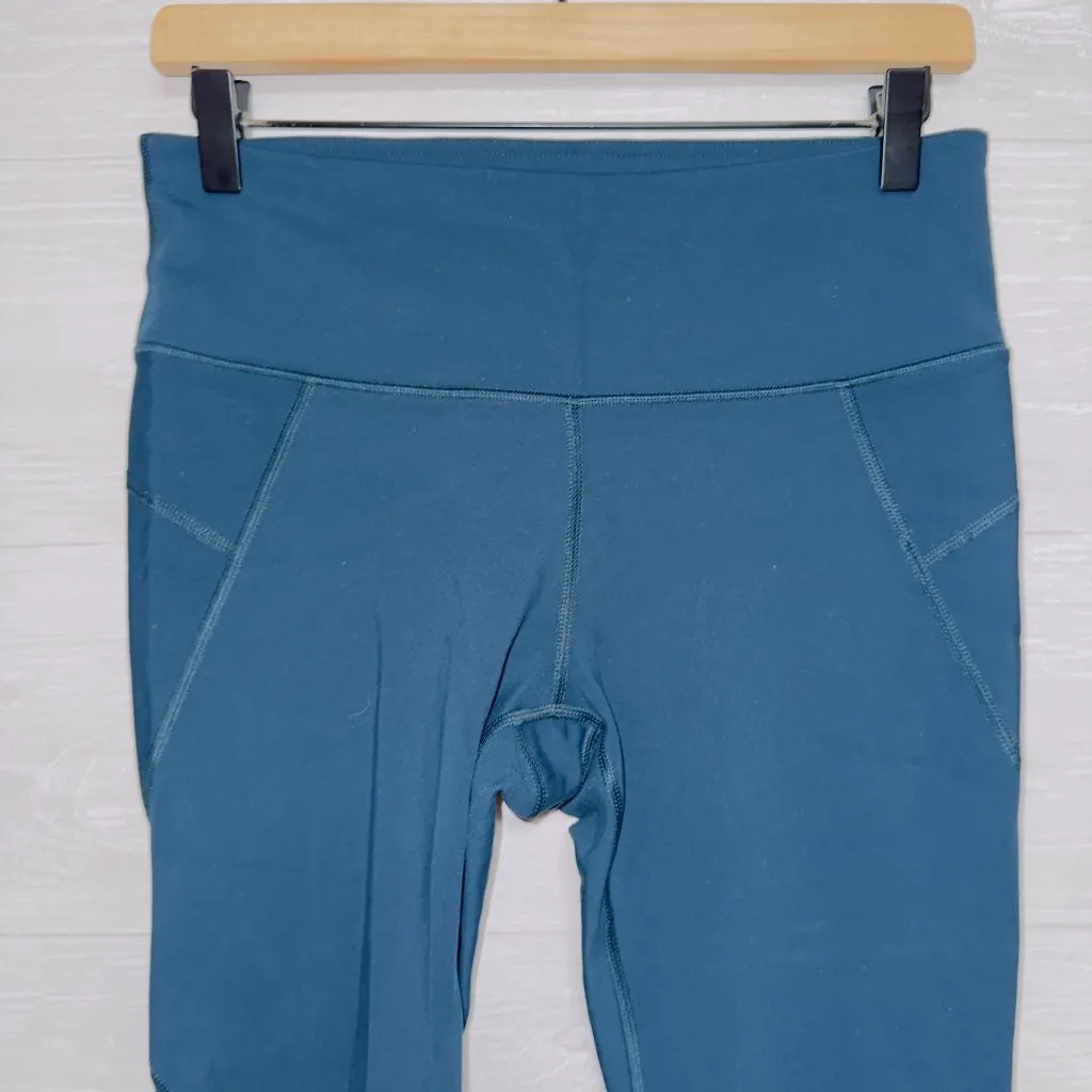 Athleta Crop Leggings Women’s Blue High Rise Capri Yoga Pants Activewear - Image 3