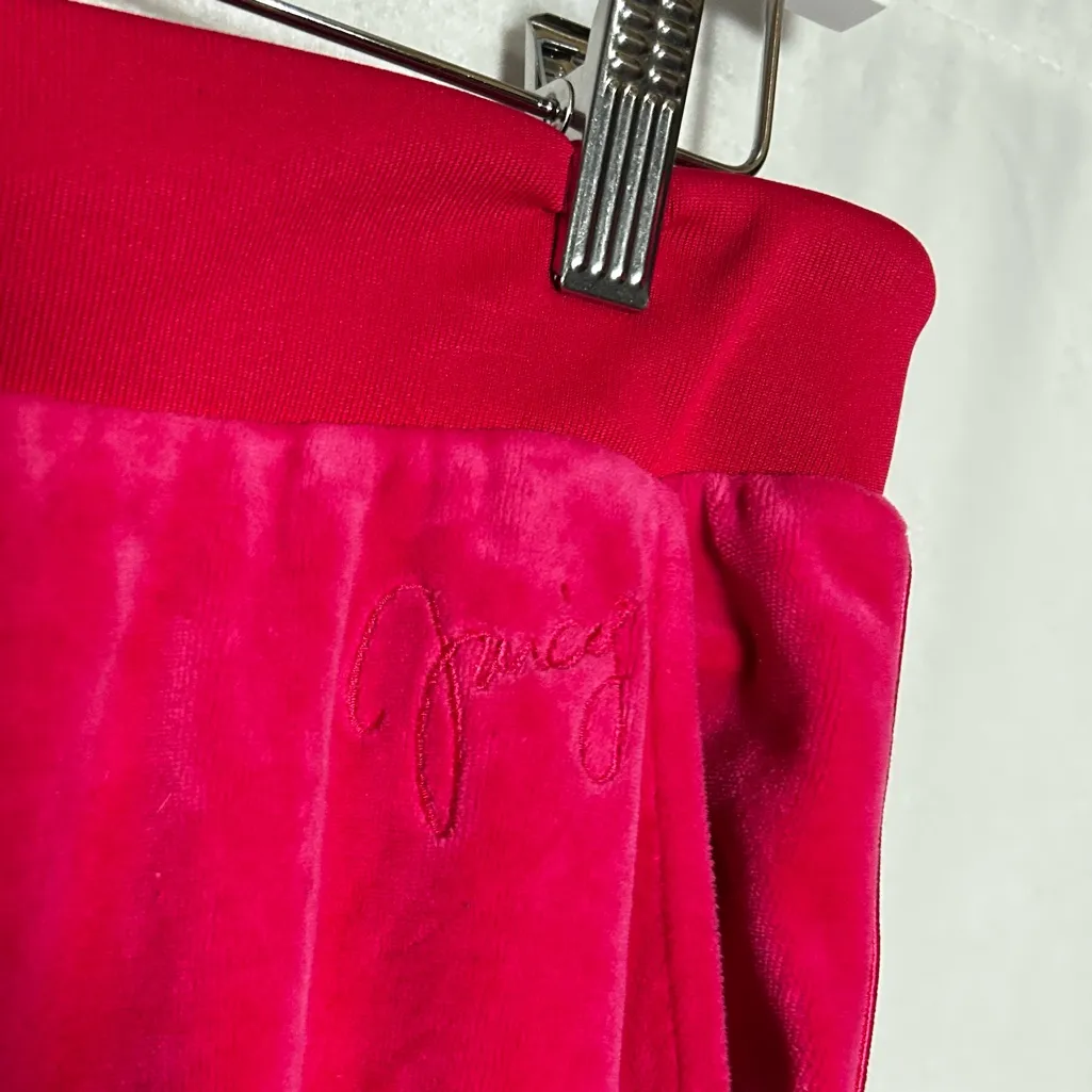 Juicy Couture Y2K Pink Velour Rhinestone Embellished Tracksuit Jacket Pant Set M - Image 6