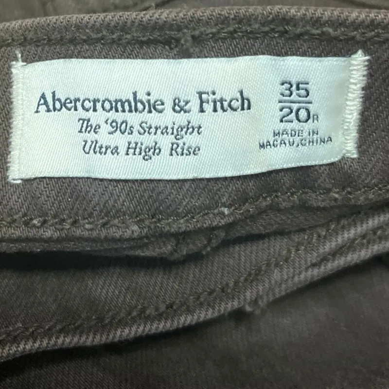 Abercrombie & Fitch The 90s Ultra High Rise Women Brown Straight Denim Jeans 35 - Image 4