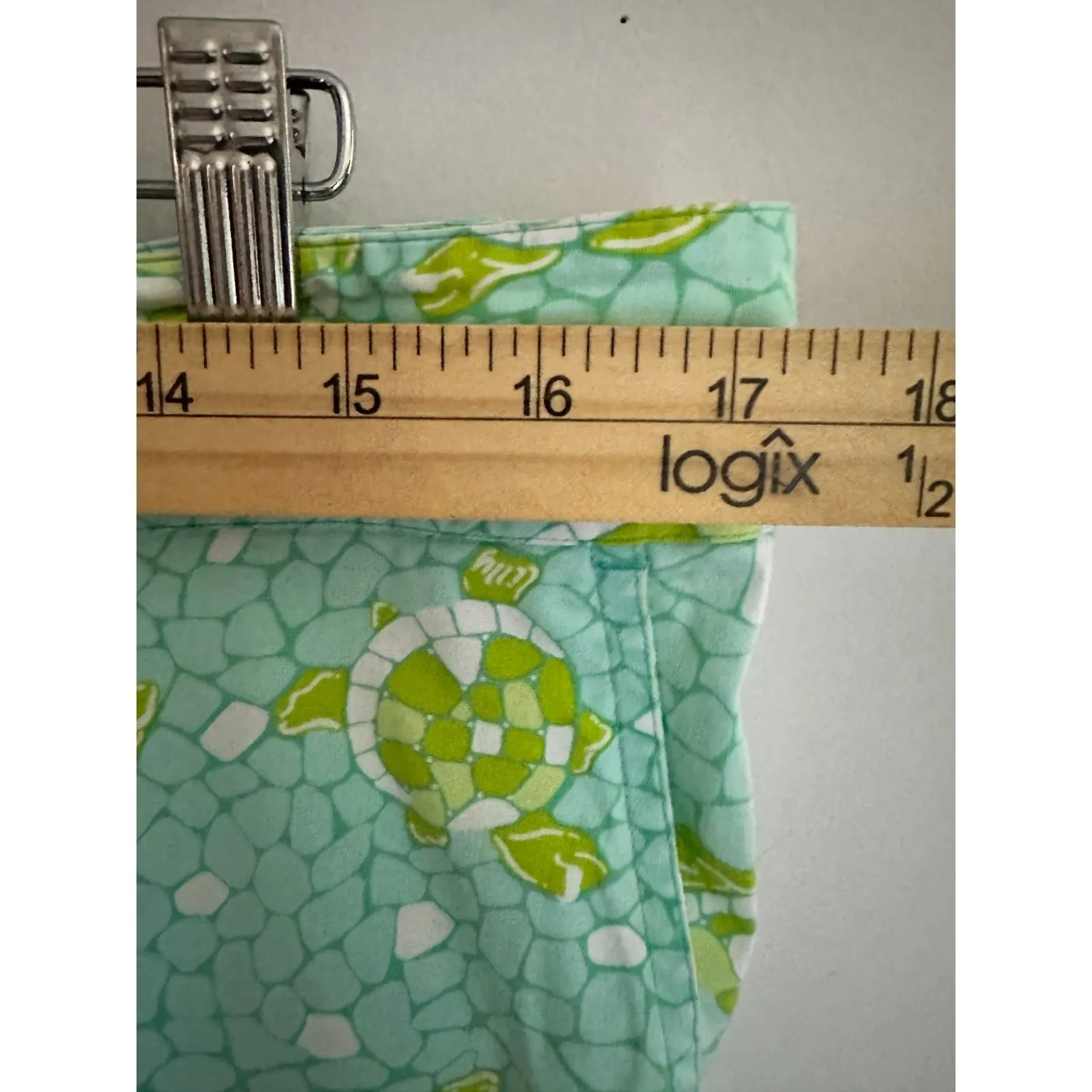 Vintage Lilly Pulitzer Pants 14 Green Blue Turtle Print Preppy Coastal Resort - Image 7