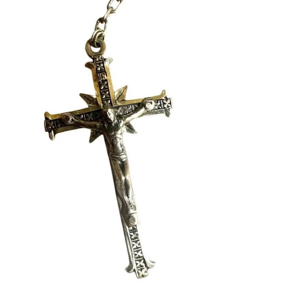 Roma sterling silver purple glass beaded rosary - Image 10