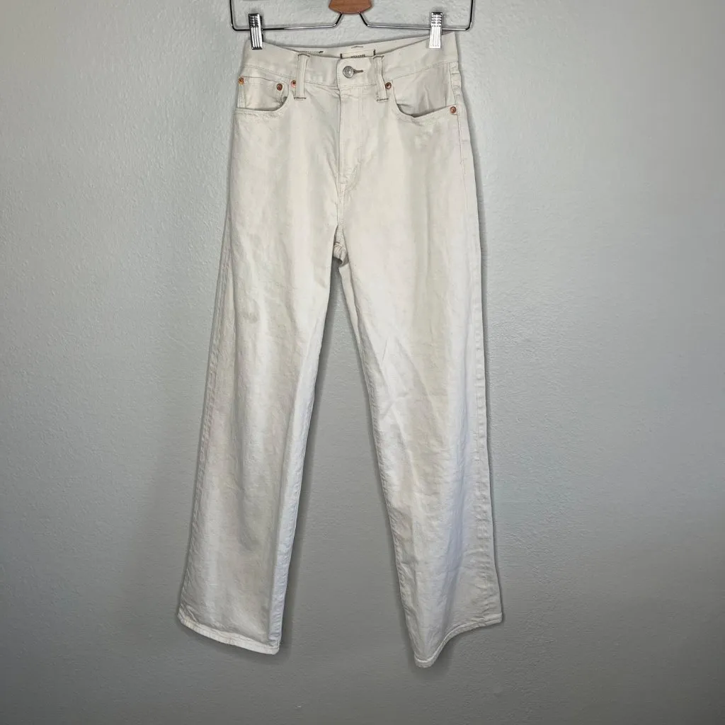 Ae77 Womens Stovepipe Selvedge Jeans Size 0 Eggshell White Organic Cotton - Image 5