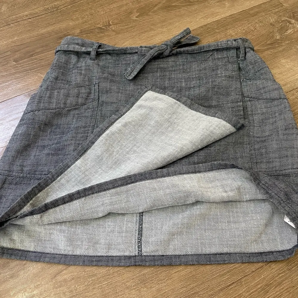 Gap True Wrap Skirt Indigo Blue Cotton Straight Short Pockets ~ Women’s Size M - Image 15