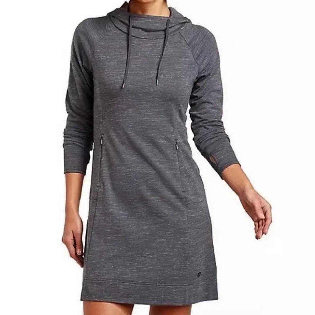 Like New Kühl Hooded Cowl Neck Popover Stretch Dress Grey Medium - Image 10