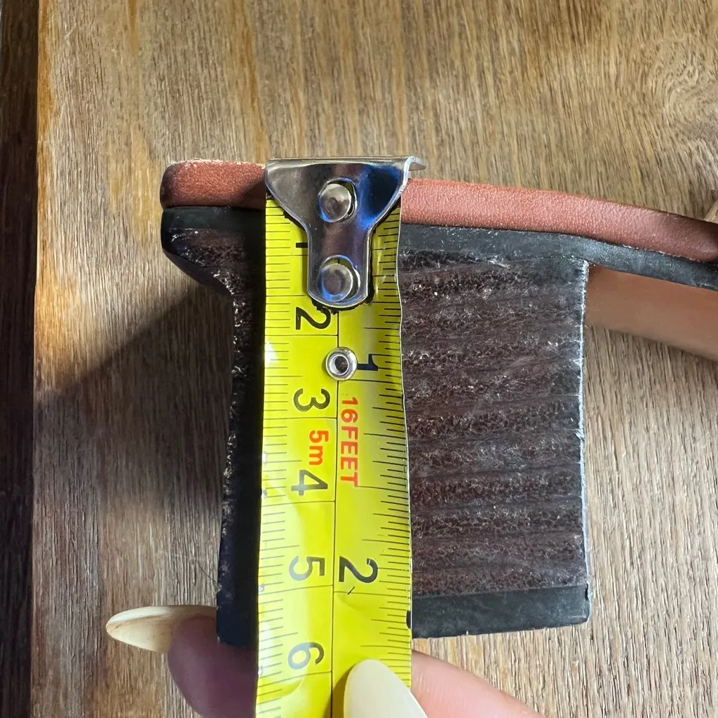 Vintage 90s Nine West Size 9 Brown Leather Square Toe Slide Sandal - Image 8