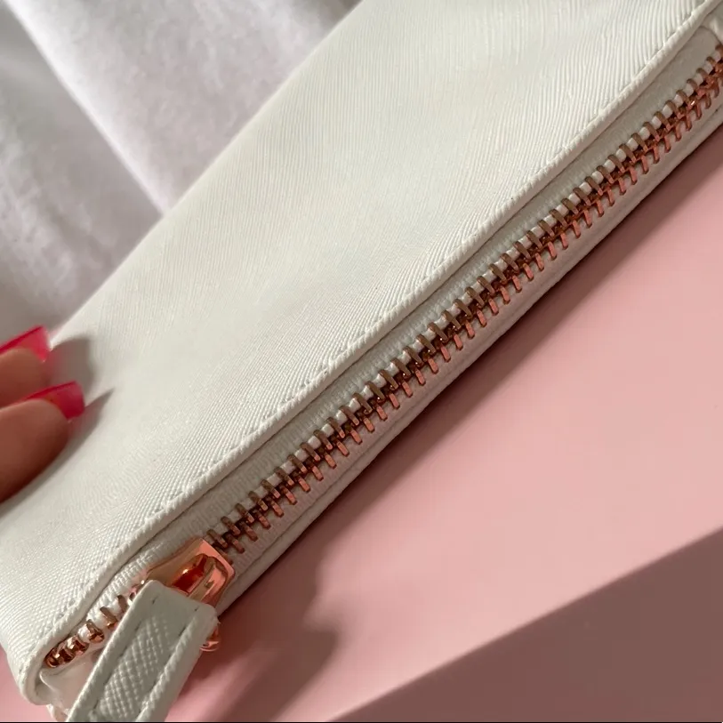 Monat White Faux Leather Wristlet - Image 3