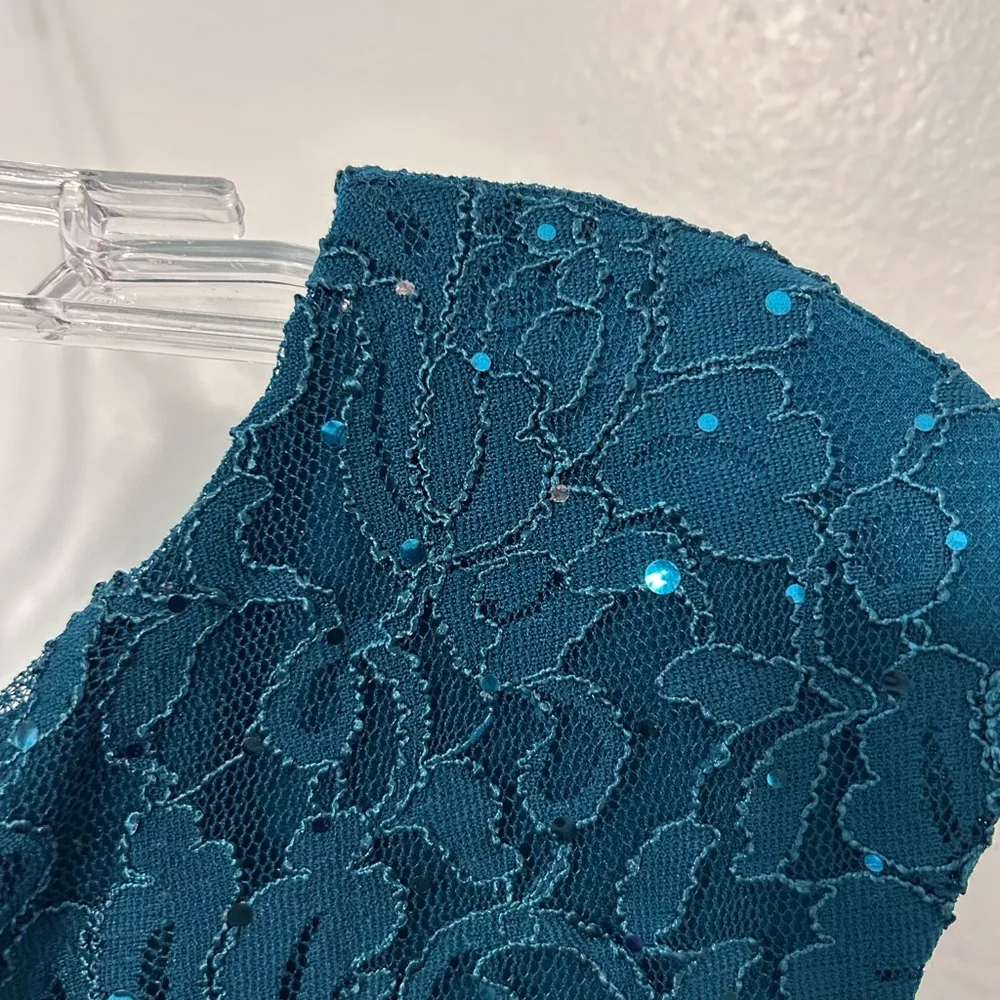 LAUREN Ralph Lauren Forrest green dress sequin lined dress size 12 - Image 4