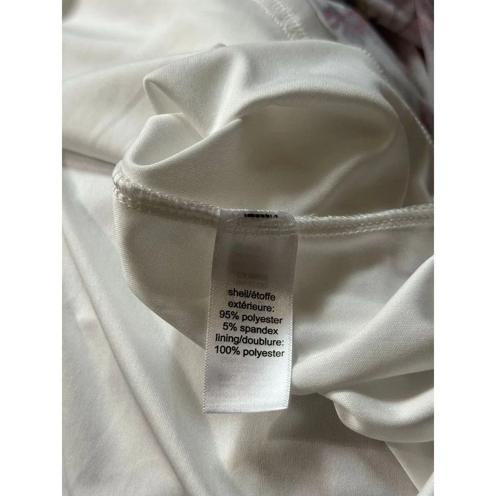 Maurices Womens White‎ Dress w Floral Casual Silky Sheer Overlay Size Small - Image 5