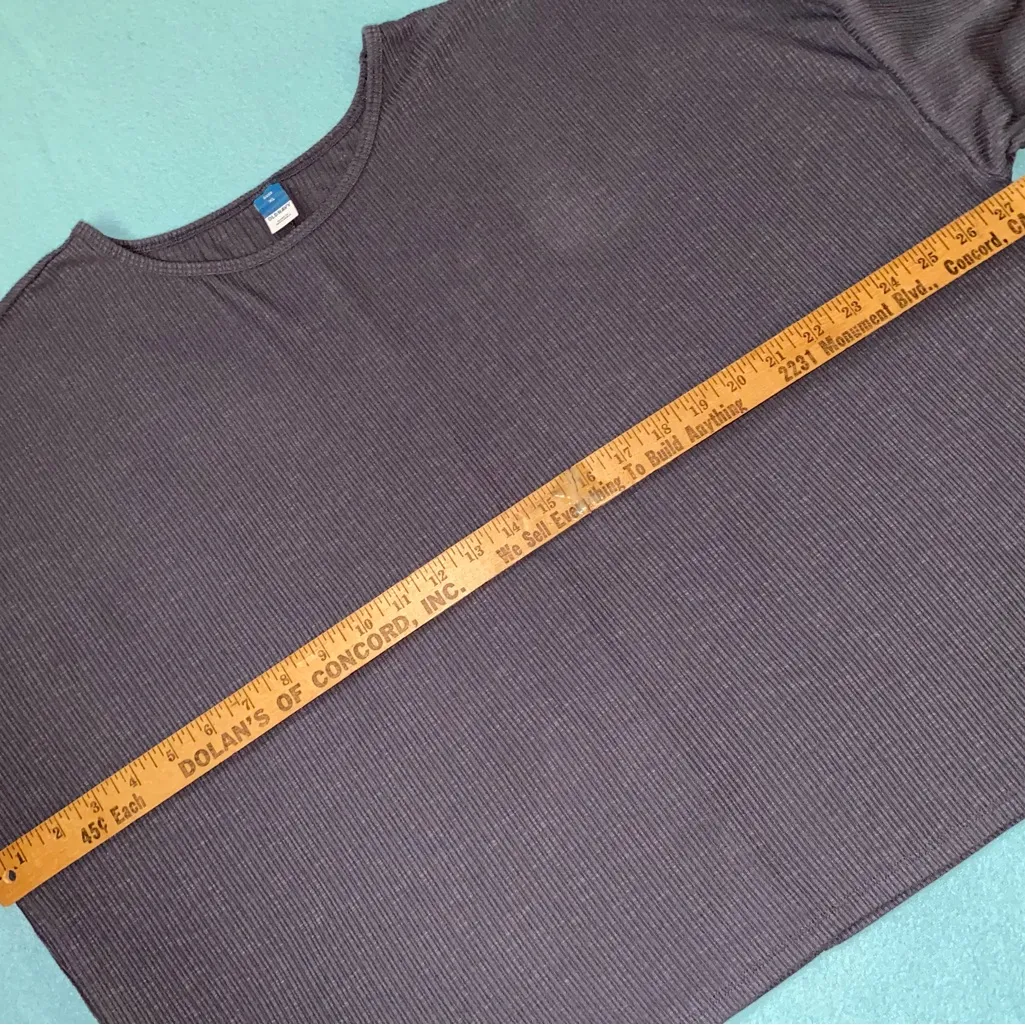 OLD NAVY LUXE dark purple ribbed crewneck long sleeve boxy pullover NEW size XL - Image 8