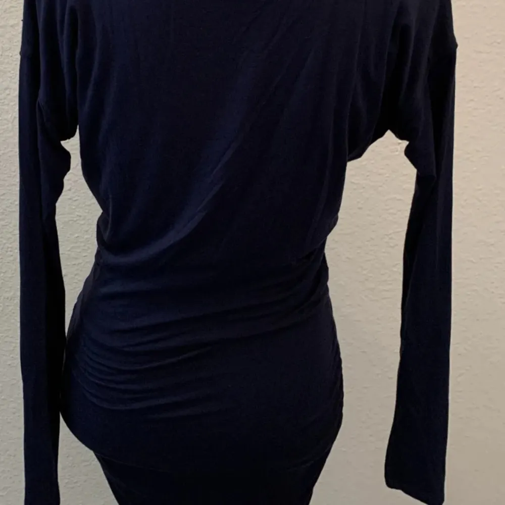 Athleta Dark Blue Dress XXS WORN ONCE EXCELLENT Long Sleeve Ruched Sides - Image 13