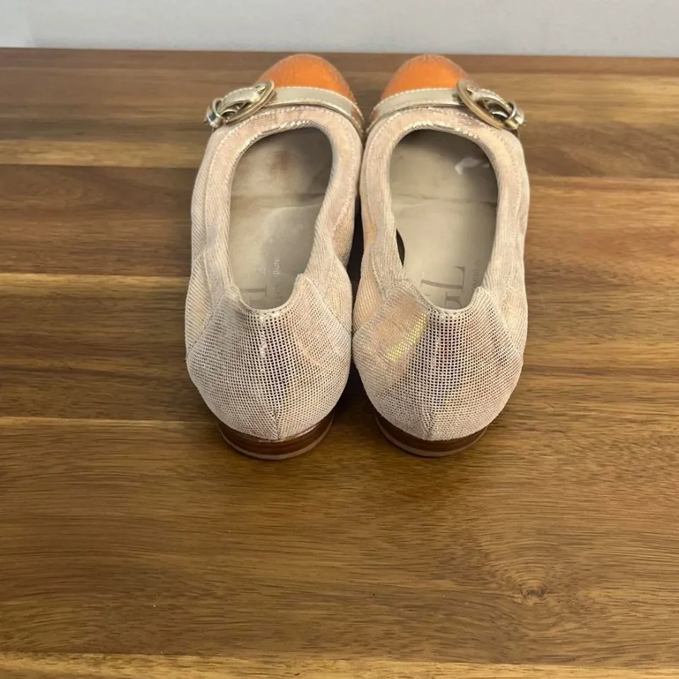 AGL Attilio Giusti Leombruni Womens 37 Cap Toe Icon Ballet Flats Shoes Italian Silver Size 6.5 - Image 3