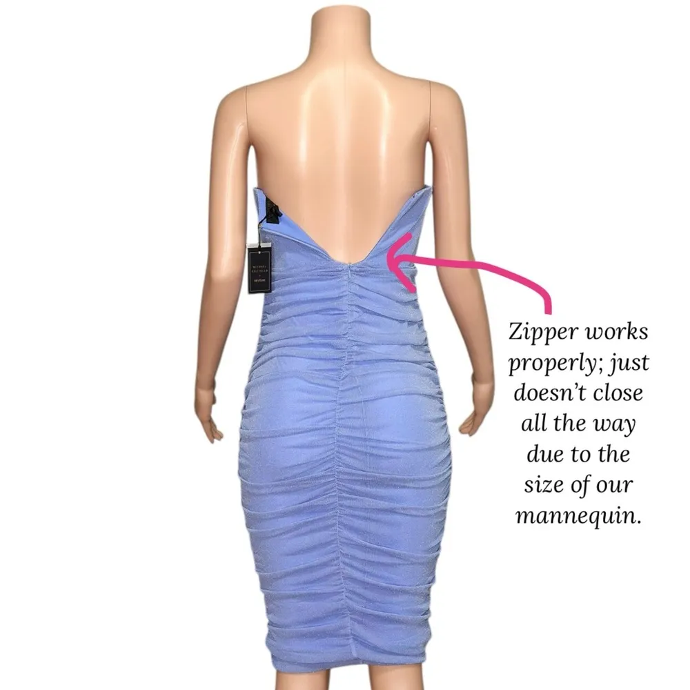 MICHAEL COSTELLO x REVOLVE India Strapless Corset Dress, Periwinkle Lurex, XS - Image 9