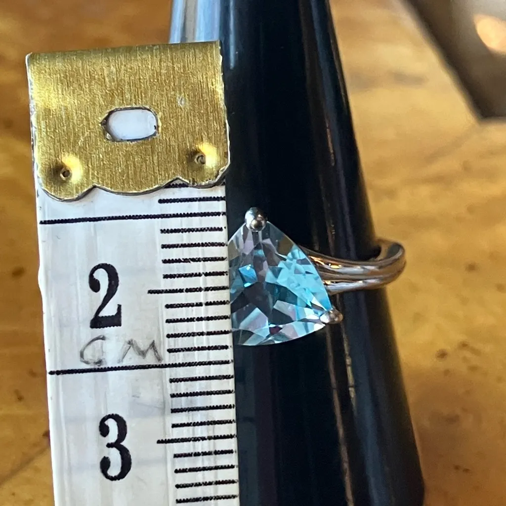 Sky Blue Topaz Sterling Silver Ring Size 9 - Image 7