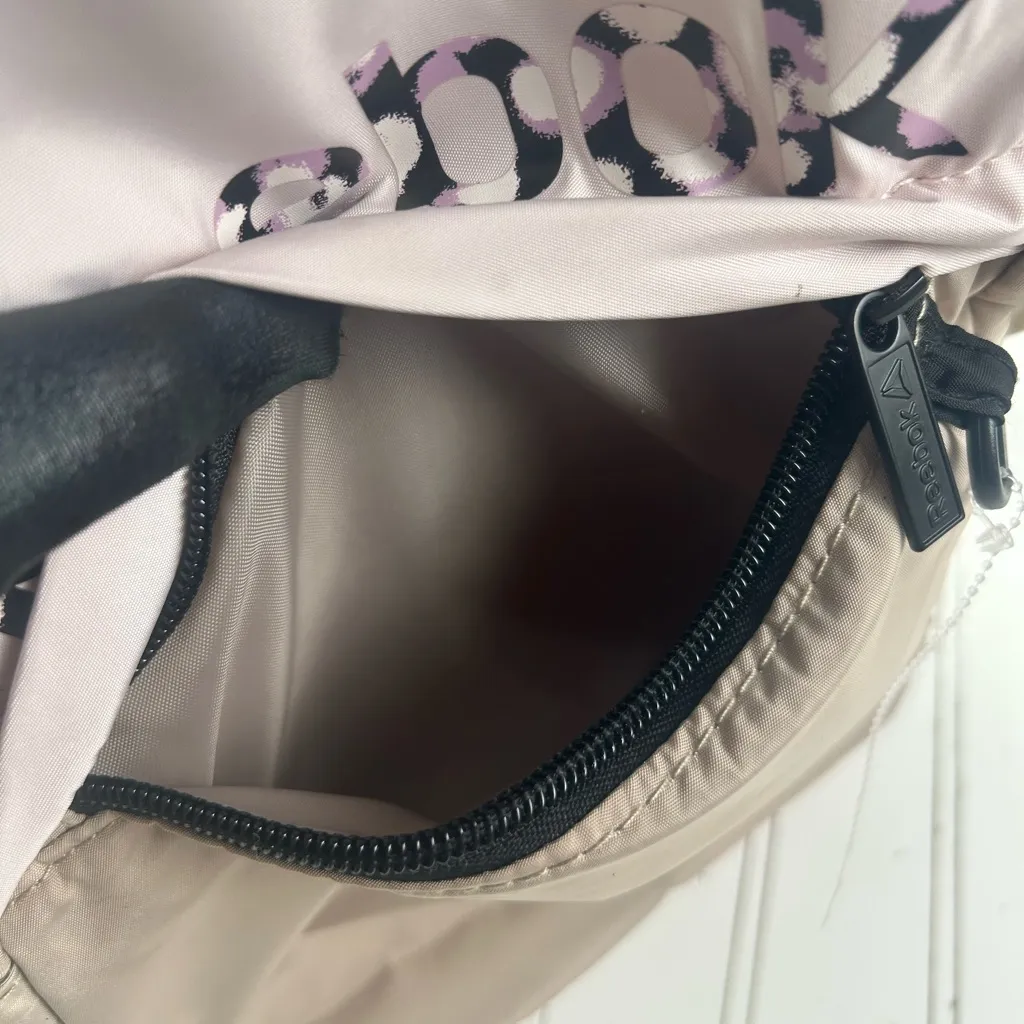 Reebok Beige & Pink Logo Backpack – Adjustable Straps, Casual Everyday Bag - Image 8