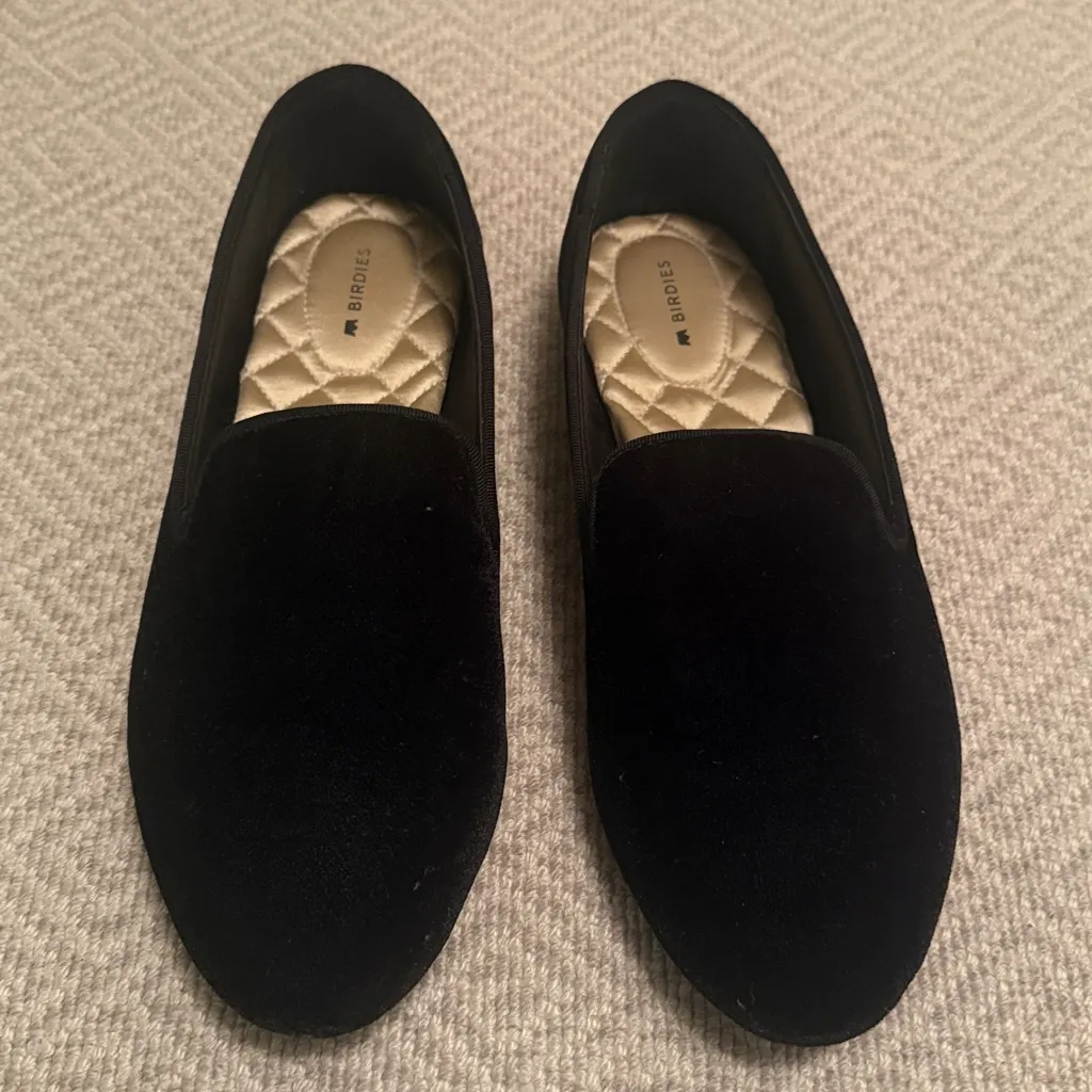 Birdies Starling Black Velvet Loafers Flats Size 10 - Image 2