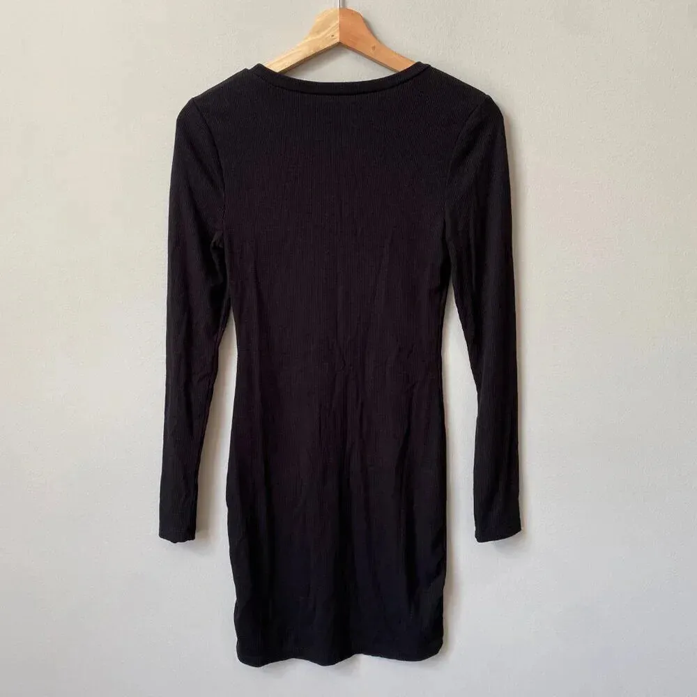 Guess Los Angeles Women's Small Long Sleeve Ribbed Bodycon Black Mini Dress Y2K - Image 11