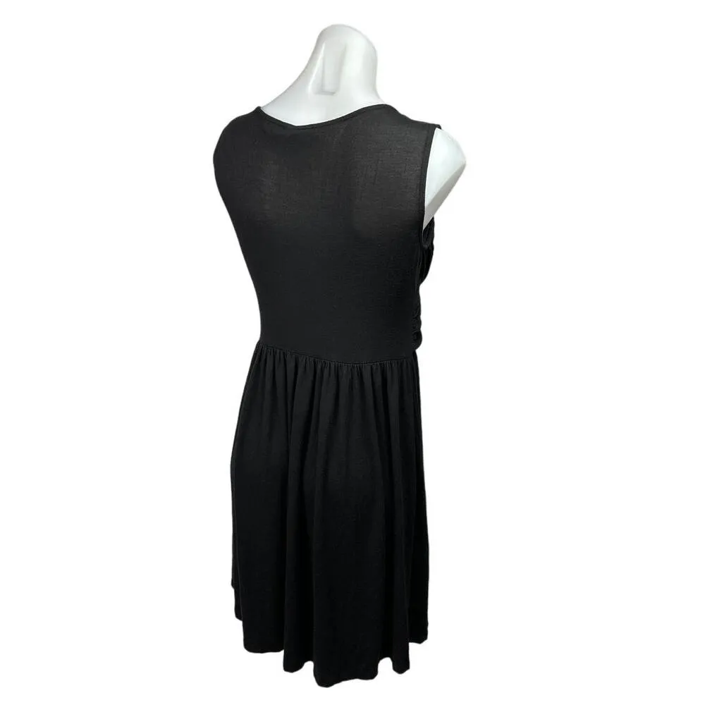 Anthropologie Girls From Savoy Black Faux Wrap Sleeveless Fit Flare Dress Sz XS - Image 5