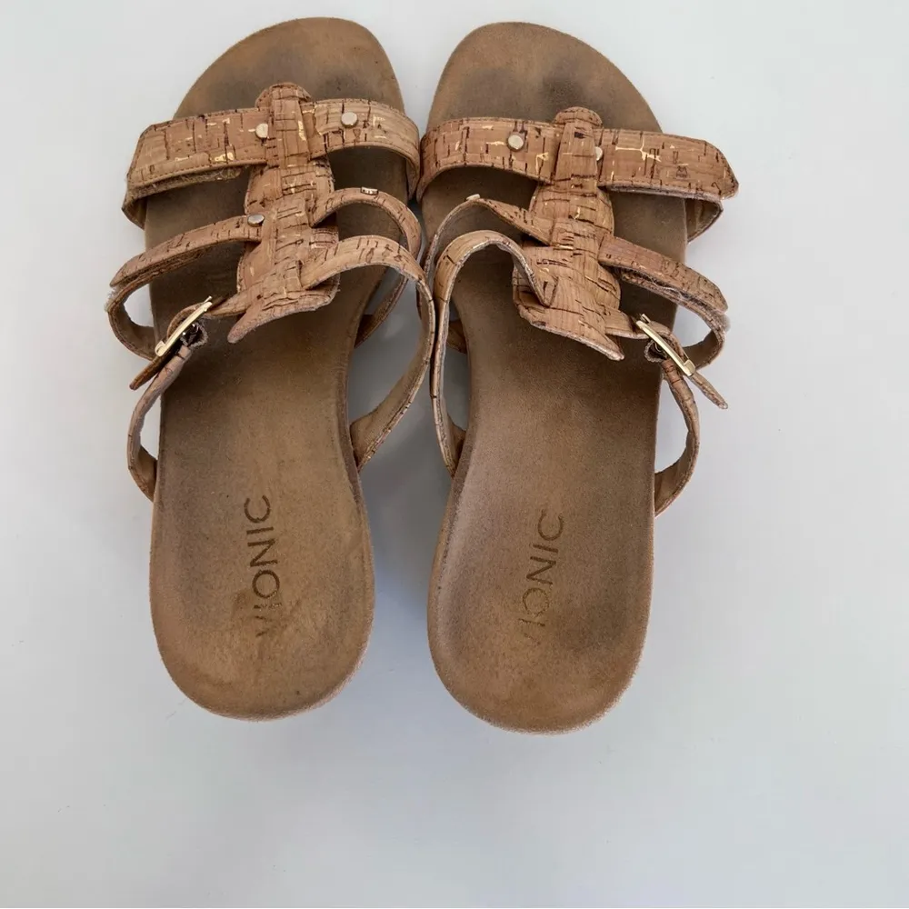 Vionic Radia Orthotic Adjustable Triple Strap Slide Wedge Sandal - Image 7