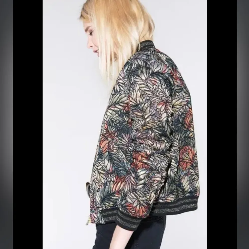 Ba&sh Santiago Metallic Jacquard Bomber Jacket - Image 3