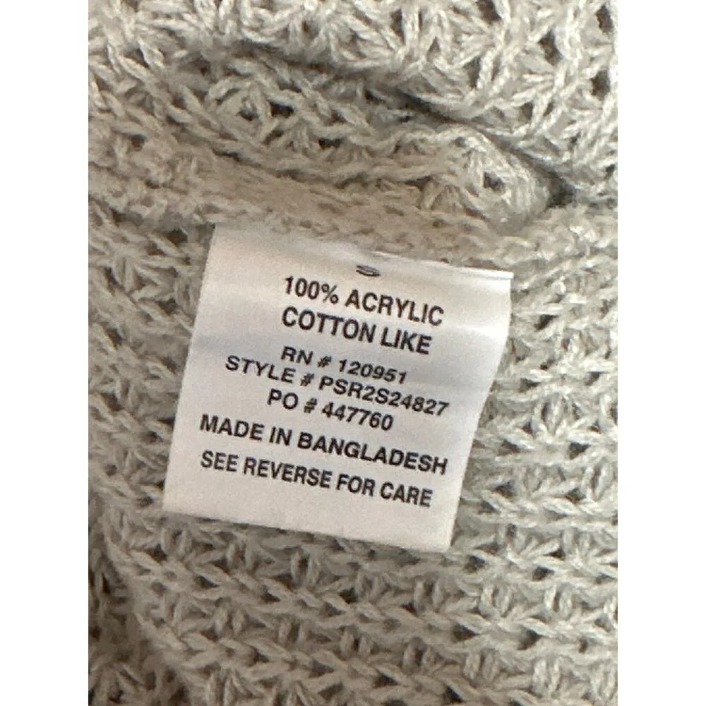 Pink Rose Women's Beige Long Sleeve V Neck Button Up Back Sweater Top Size S - Image 4