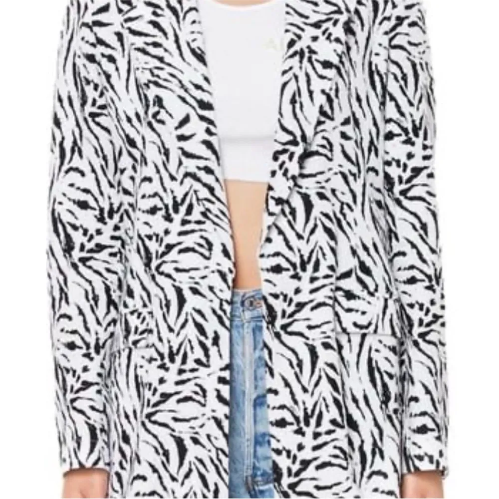 AFRM Black and White Zebra Print Blazer - Image 3