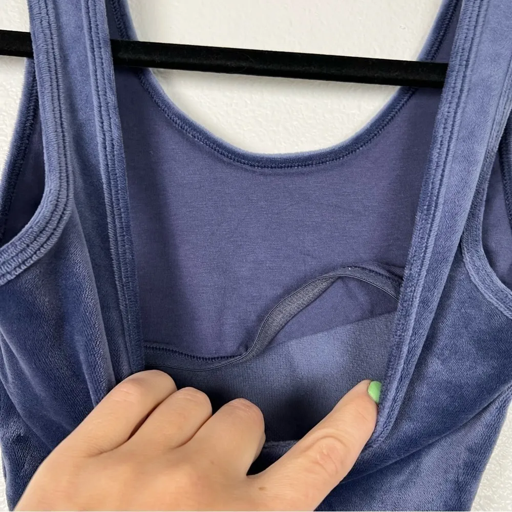 AERIE Offline Cropped Velvet tank Blue Sz‎ XXS - Image 4