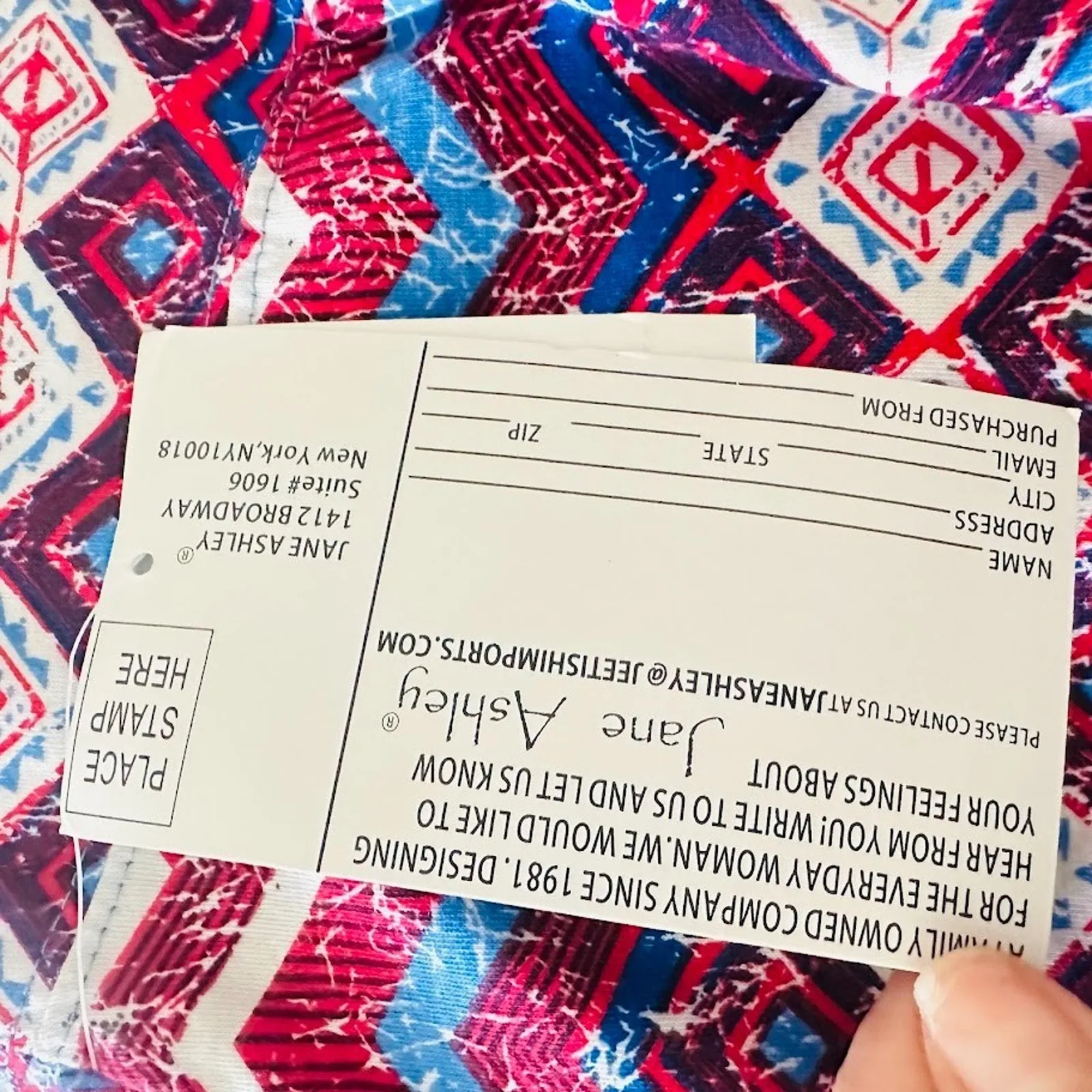 Jane Ashley Bohemian Maxi Skirt Size L Red Blue Boho Hippie Beachy Stretch Aztec - Image 4