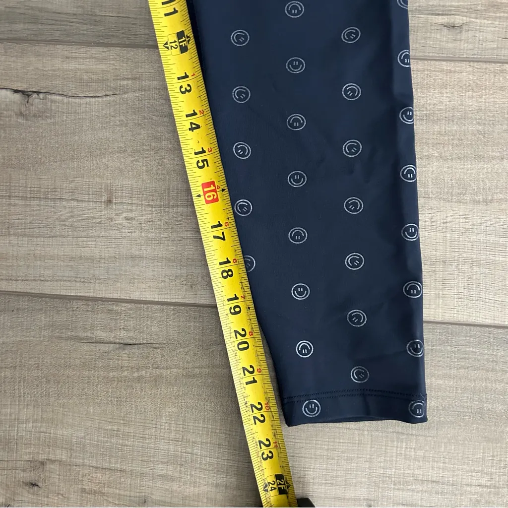Beyond Yoga Navy Happy Face Power Shine High Waisted Midi Leggings M - Image 8