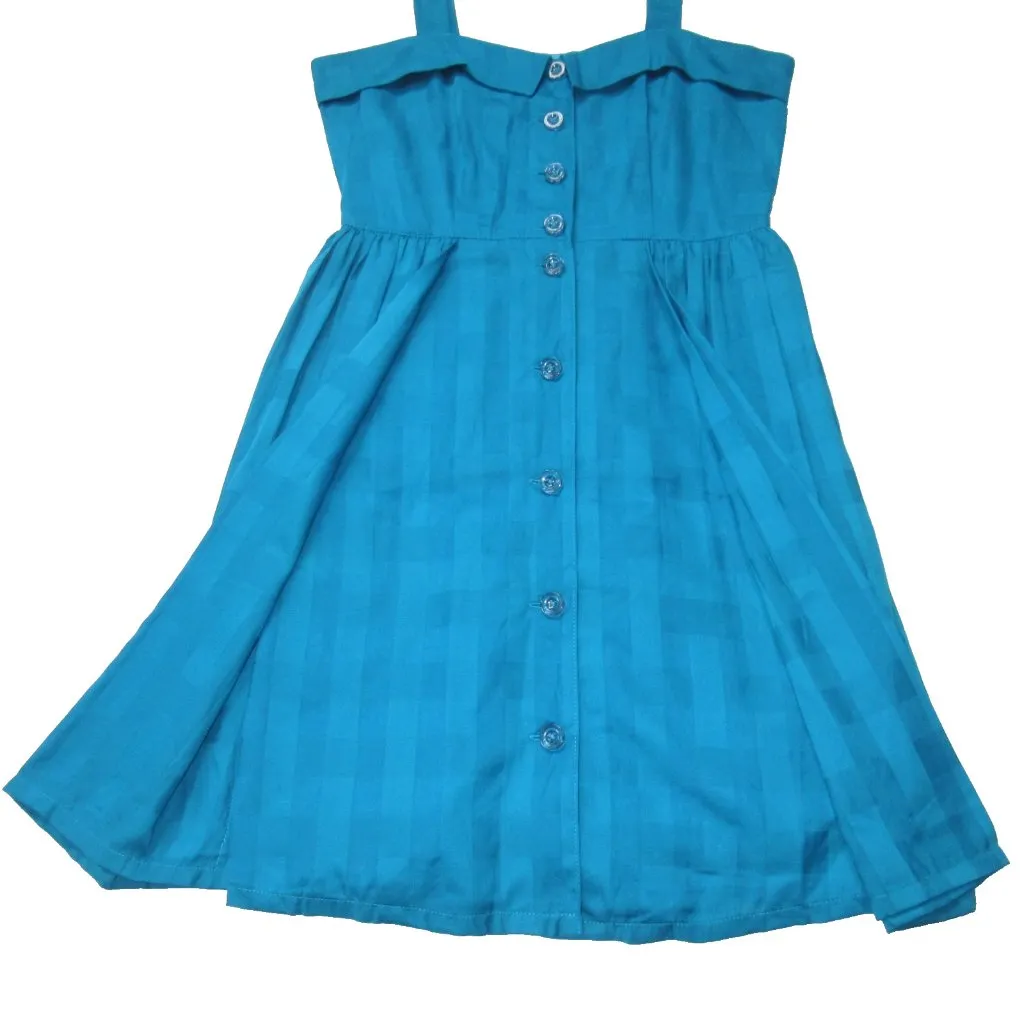 NWT Marc by Marc Jacobs Subtle Plaid in Bright Blue Cotton Shirt Dress 6 - Image 5