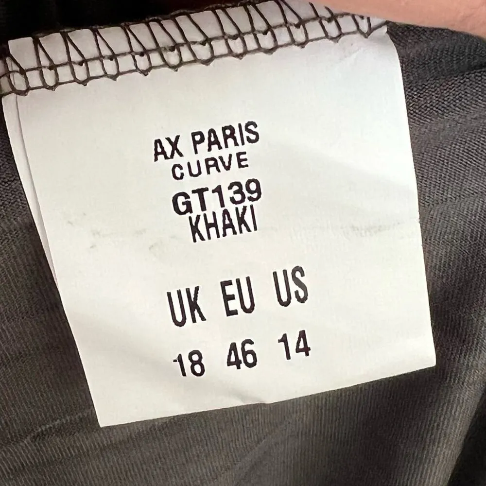 Armani Exchange AX Paris curve dress 14 pleated V neck stretch sleeveless midi - Image 9