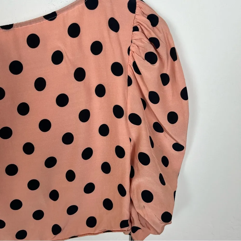 For Love & Lemons X REVOLVE Ruched Top in Beige Dot - Image 6