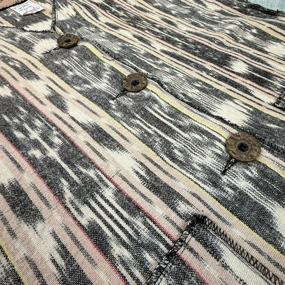 Street Wear Vintage Vest Sleeveless Top Aztec Size 10 Carole Little Boho Cotton - Image 7