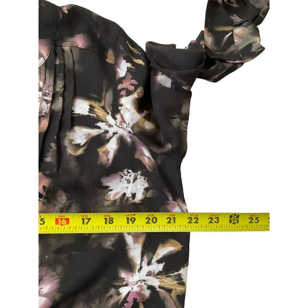 Simply Vera Wang Black Roll tab Sleeve Shirt Long Sleeves Size M | 43-44 - Image 6