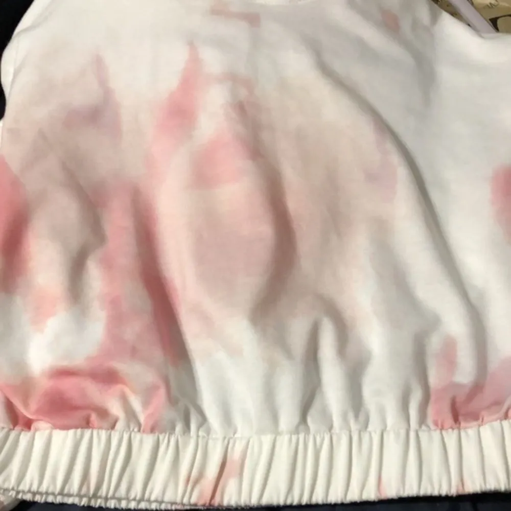 Love + Harmony hooded tie dye shirt long sleeve crop size medium Pink - Image 13