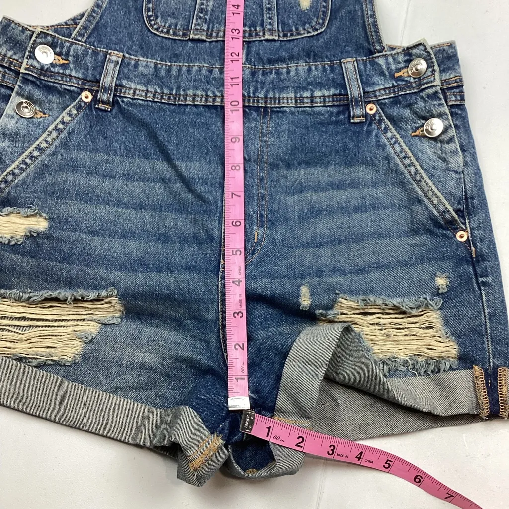 Denim Jean Distressed Divided Shortalls Shorts - Image 5