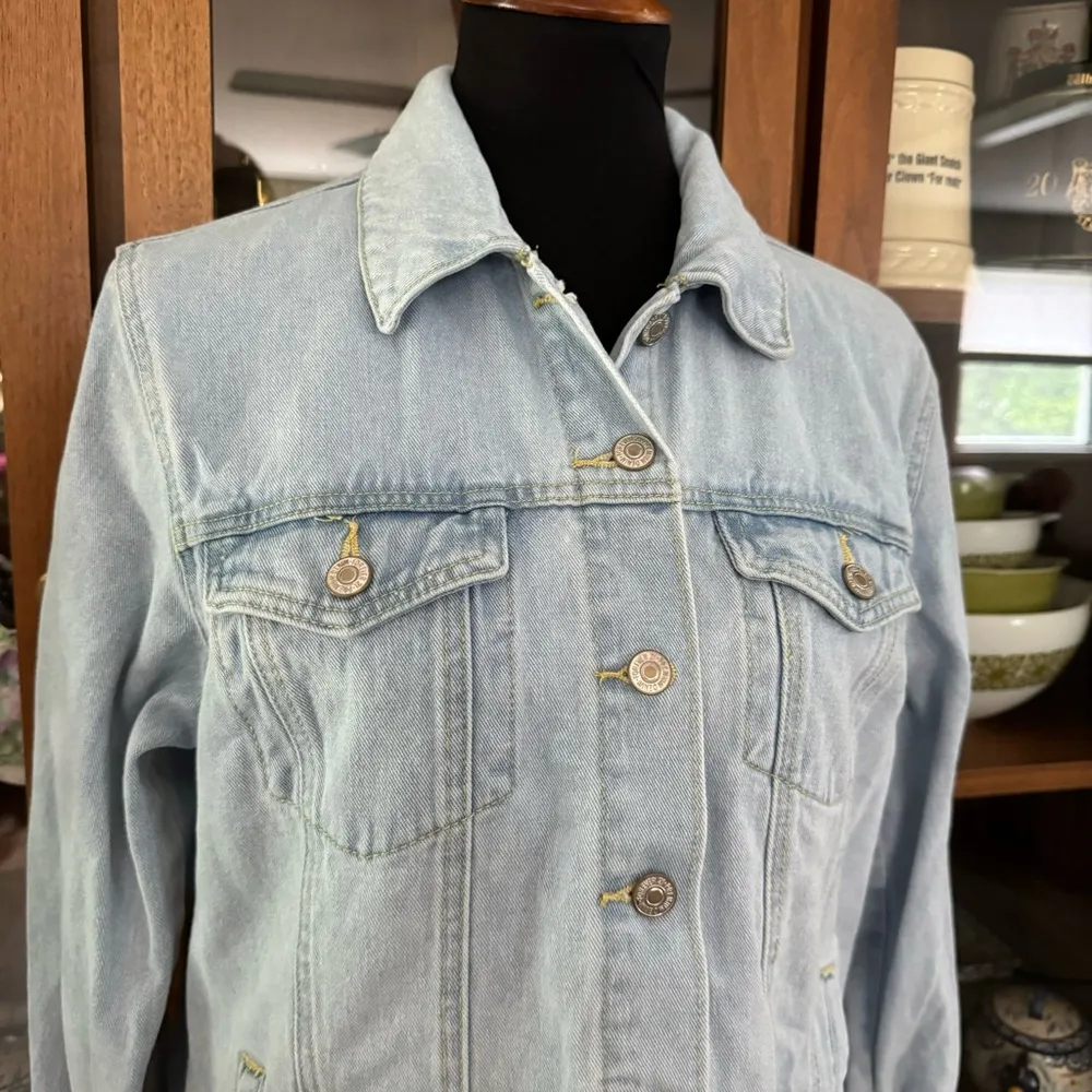 Forever 21 Denim Cactus & Floral Embroidered Jacket - Image 7