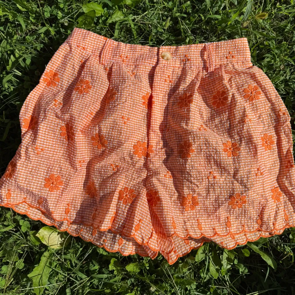 NWOT Orange Gingham Floral Set - Image 2