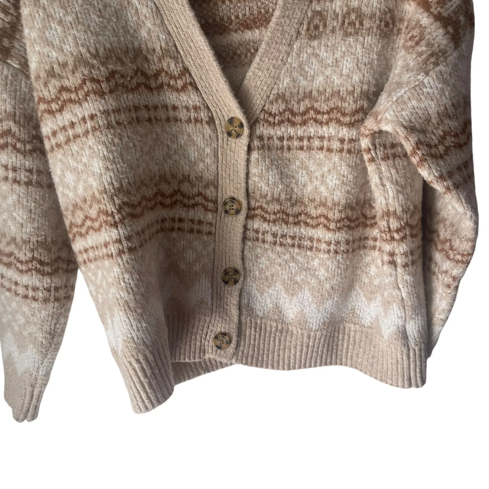 Cupcakes and Cashmere Women's Size Small Brown Academia Button Up Sweater - Image 3