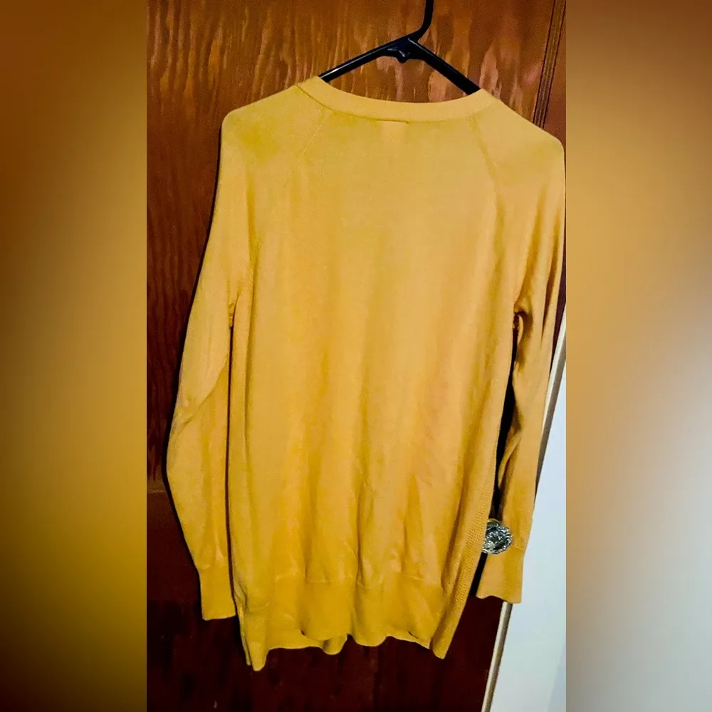 Women Faded glory Boyfriend Button Up Cardigan V-Neck ribbed in Front - Image 2