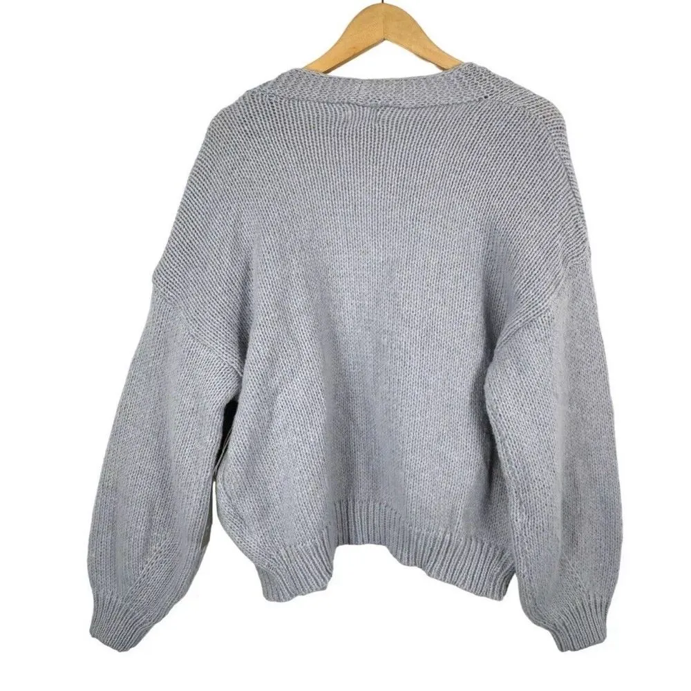 Ivy Luna Lagen Look Cottage core Oversized knit cardigan 3D Cherry Size Medium - Image 2