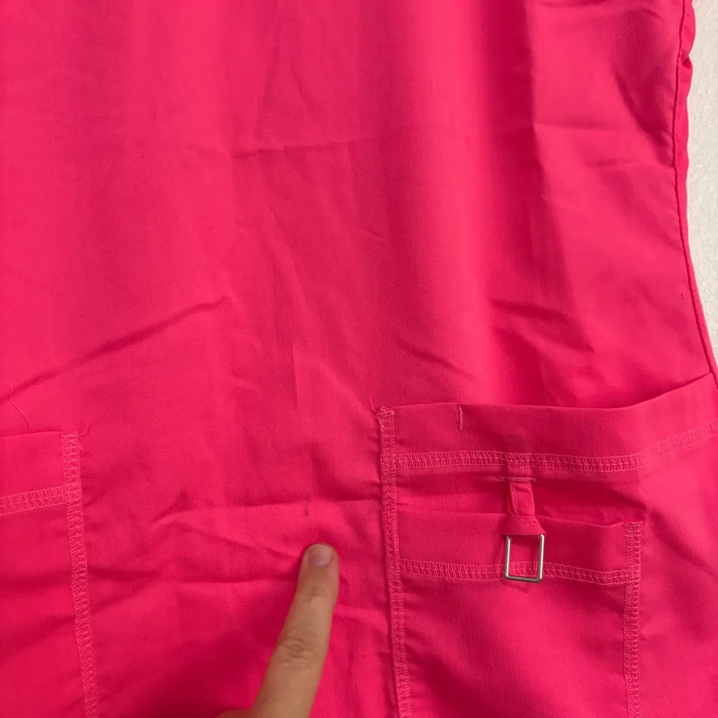 Hot Neon Pink Greys Anatomy Scrub Top Size Small Healthcare Nurse Hospital - Image 7
