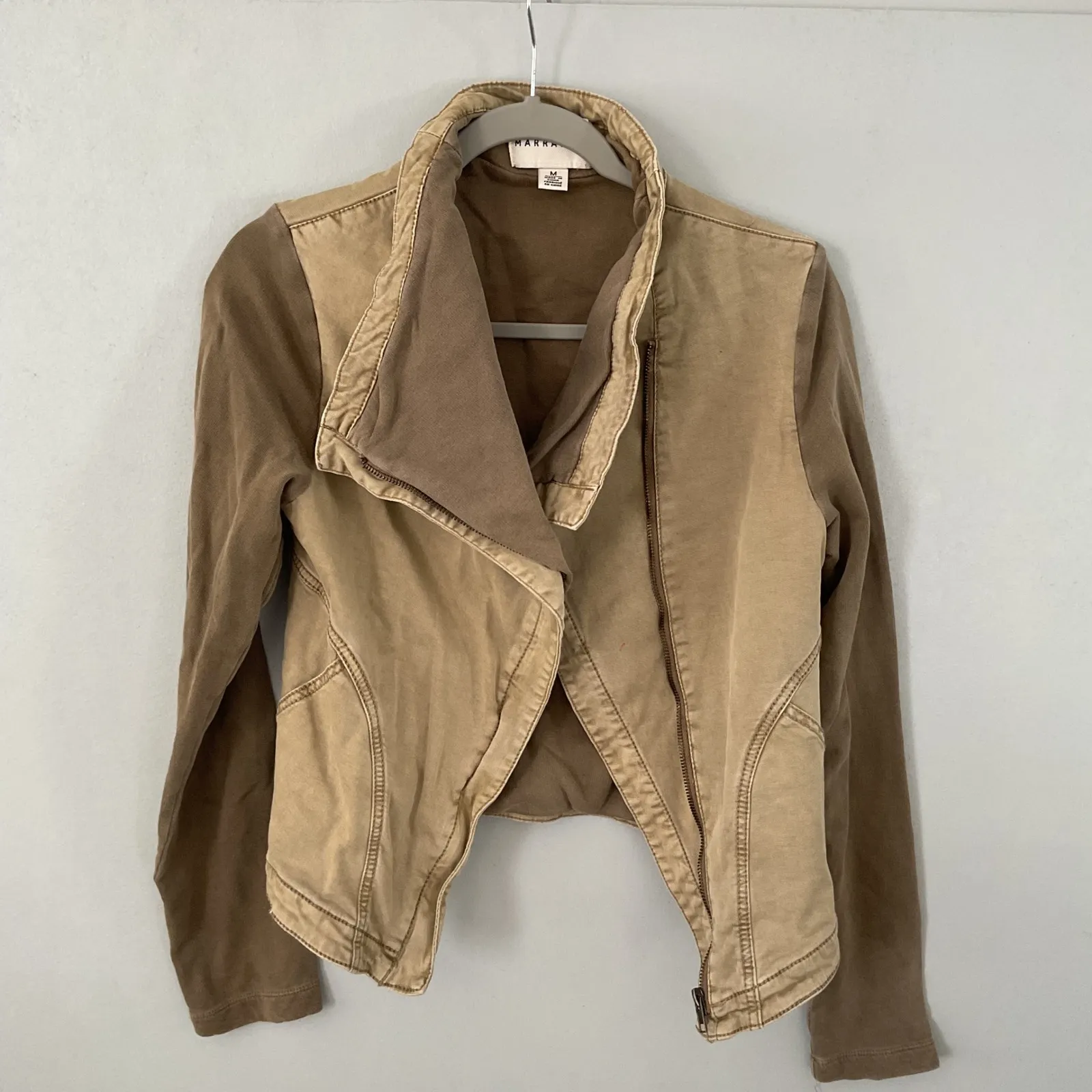 Marrakech Asymmetrical Zip Jacket Tan Brown Size M - Image 3