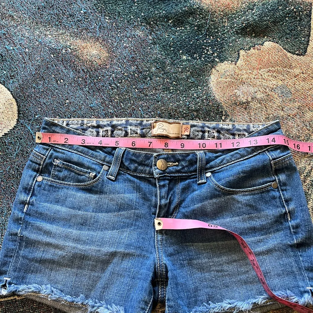 Paige Silver Lake High Rise Denim Cutoff Shorts Size 26 Y2K Blue Vintage Stretch - Image 13